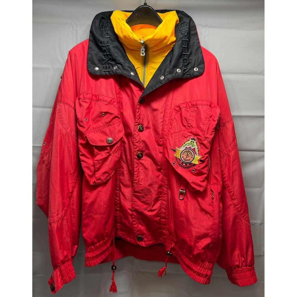 Vintage Bogner Expedition Ski Jacket Womens 40 Red Yellow Canadian Deep Snow